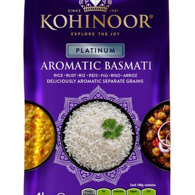 1kg bag of Kohinoor Platinum Aromatic Basmati Rice
